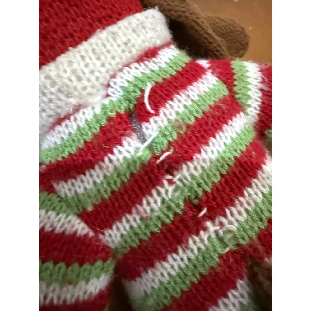 Dan Dee Knit Puppy Dog Plush Kids Small Brown Good Christmas Striped Sweater Hat